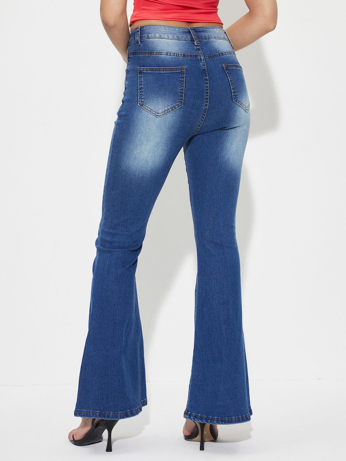 Mid-Rise Waist Bootcut Jeans